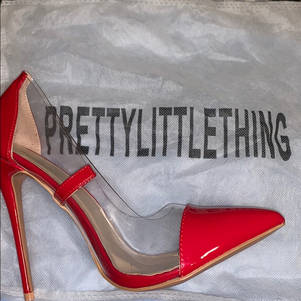 PLT clear/red heels